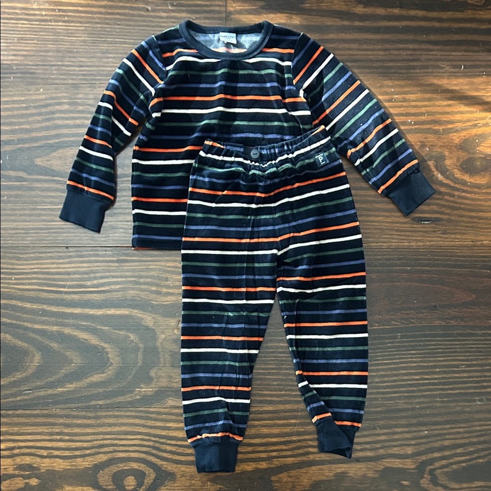 Polarn O. Pyret Multicolor Striped Velour Pant Set